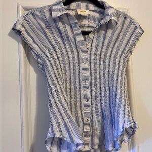 Anthropologie Maeve Smocked Shirt Size XS